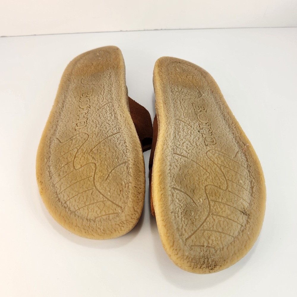 Born Women's 8 Brown Suede Double Buckle Slide Sandals Comfort Leather Shoes - Picture 8 of 8